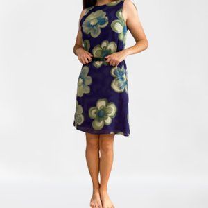 Positive Attitude Blue and Green Floral Sun Dress